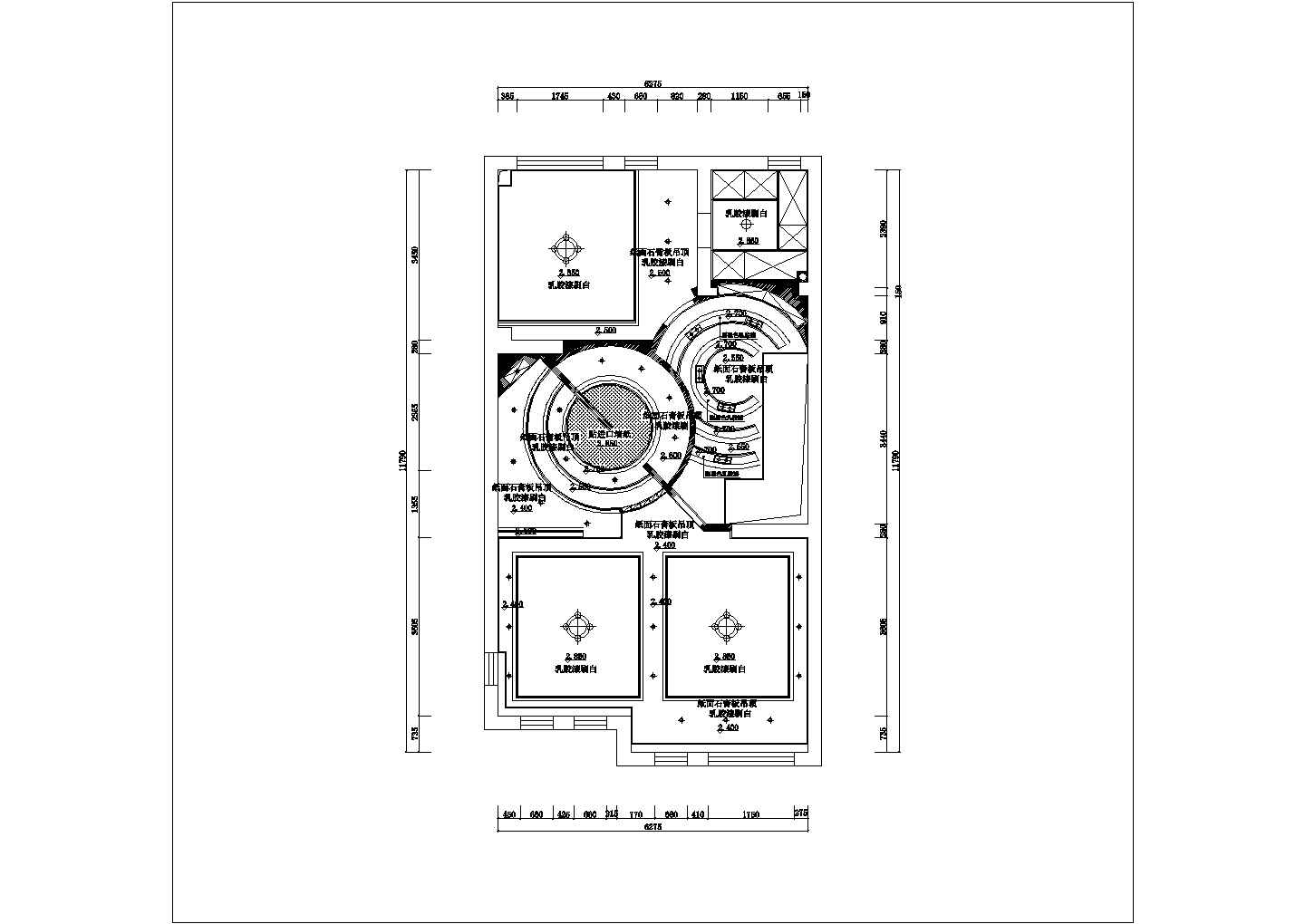 重庆市格兰花园小区3层框架结构单体别墅全套装修施工设计CAD图纸