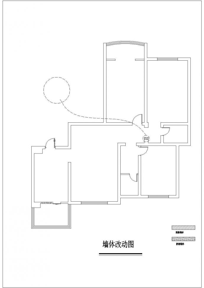 常州市某小区3房两厅户型全套装修施工设计CAD图纸_图1