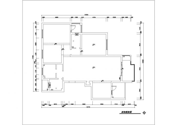 延安市北川花园小区120平米三房户型装修施工设计CAD图纸_图1