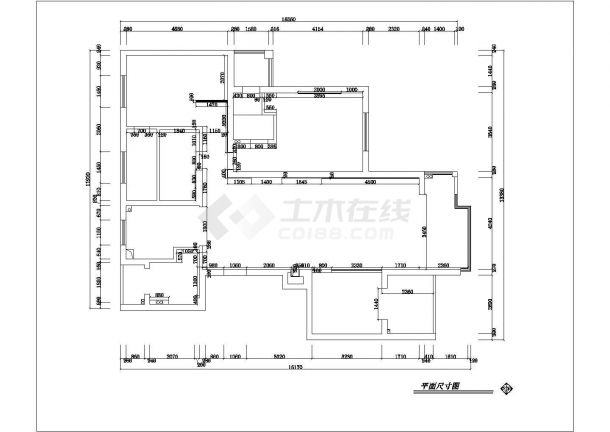 延安市北川花园小区120平米三房户型装修施工设计CAD图纸-图二