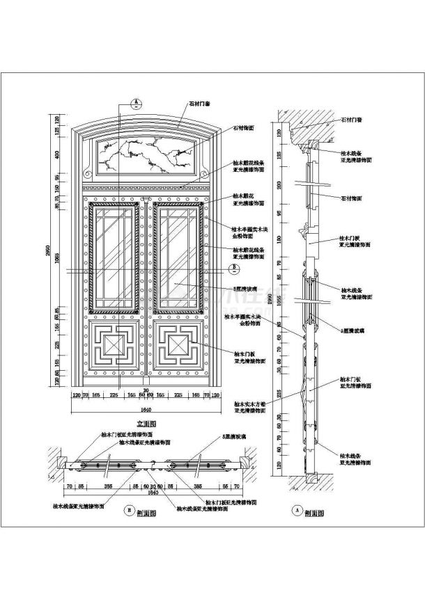 装饰公司62个木门窗节点构造详图——建筑详图-图二