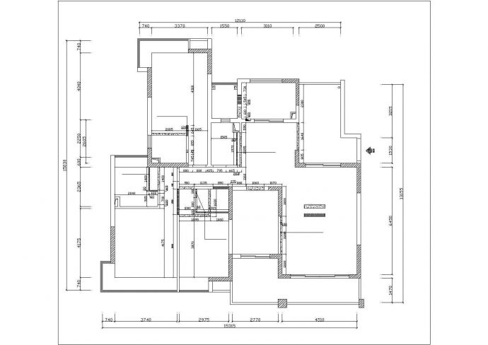 深圳市长安家园小区170平米户型全套装修施工设计CAD图纸_图1