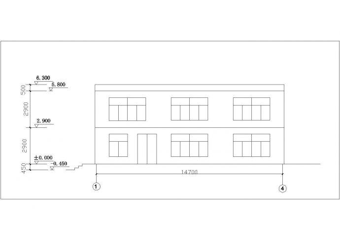 占地160平米2层钢混框架结构住宅楼建筑设计CAD图纸_图1