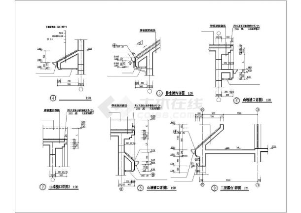 385平米2层框架结构山庄别墅全套建筑设计CAD图纸-图二