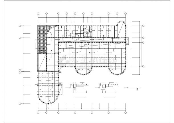常州市某社区幼儿园3层混合结构教学楼结构设计CAD图纸-图一