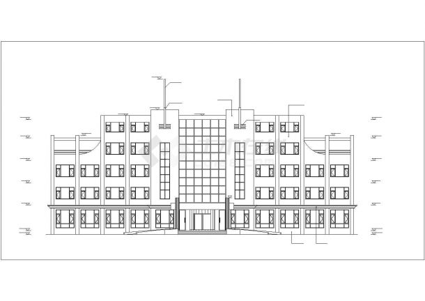 合肥市某科研公司2400平米四层框架结构办公楼建筑设计CAD图纸-图二