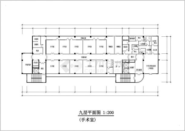 某市高层医院综合楼建筑施工cad图纸-图二