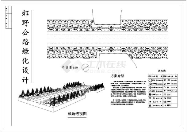 某郊野道路绿化CAD设计方案-图一