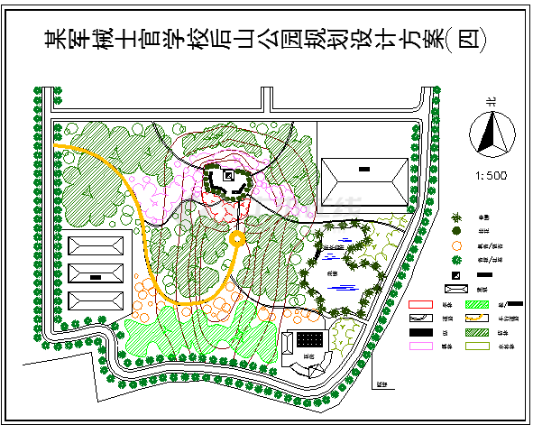 某军校后山公园CAD设计大样构造规划-图一