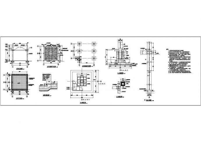 某木廊架CAD设计节点施工图_图1