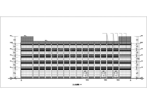 某工厂9700平米五层框架结构生产厂房建筑设计CAD图纸-图一