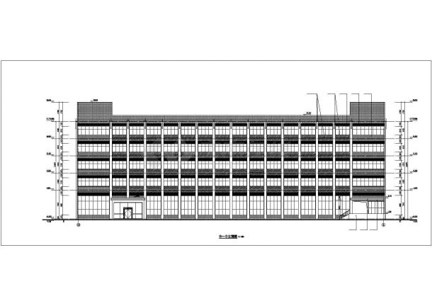 某工厂9700平米五层框架结构生产厂房建筑设计CAD图纸-图二