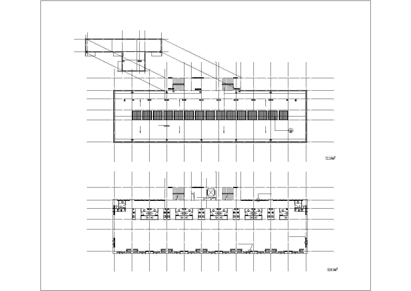 4740平米7层框混结构商住公寓楼建筑设计CAD图纸（1-2层商用）