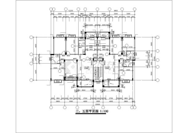 3100平米7层砖混结构住宅楼建筑设计CAD图纸（不含地下室）-图一