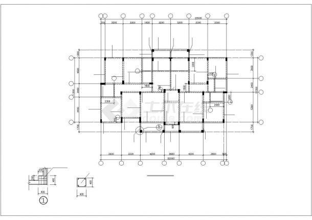 济南市某小区2000平米7层框混结构住宅楼全套结构设计CAD图纸-图一