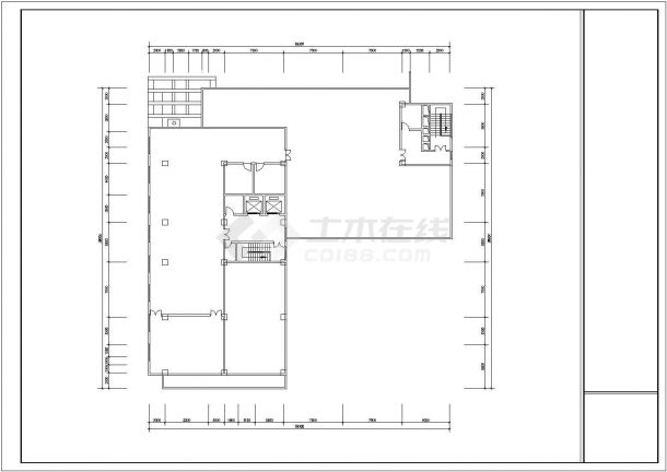 徐州某商业街12层框架结构商业办公楼建筑设计CAD图纸（1-3层商场）-图二