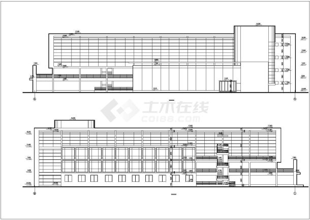 珠海市某工厂5900平米四层框架结构办公楼全套建筑设计CAD图纸-图二