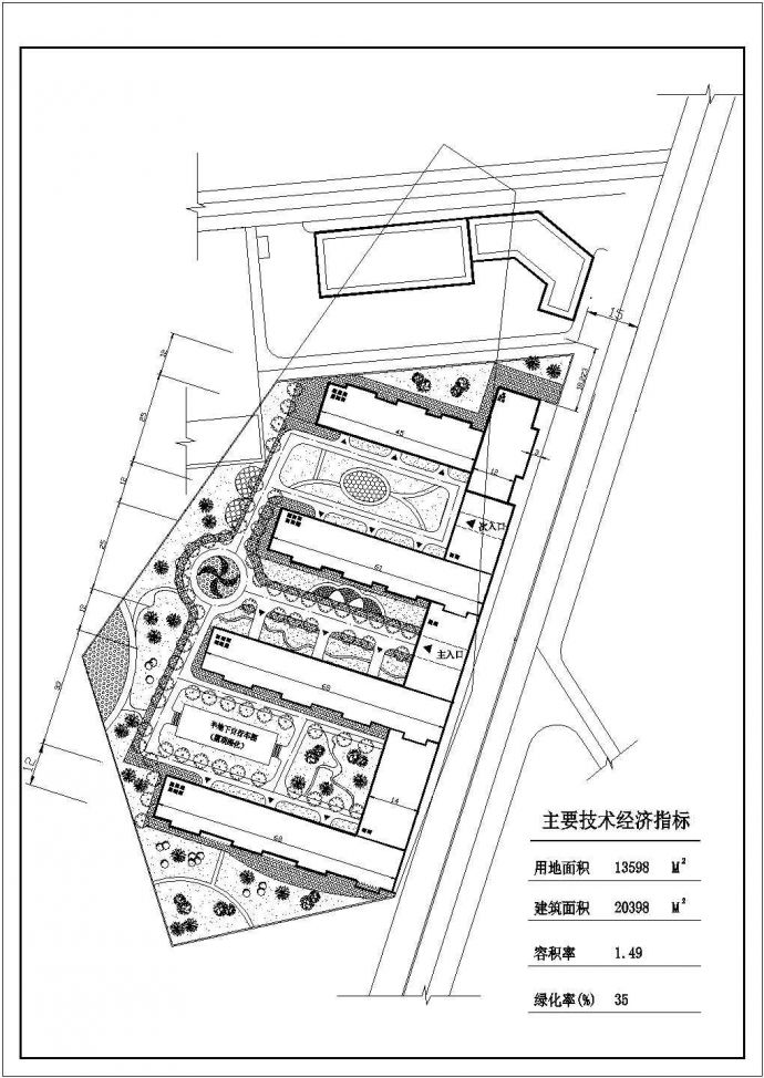 某园区小规划CAD详细设计节点平面图_图1