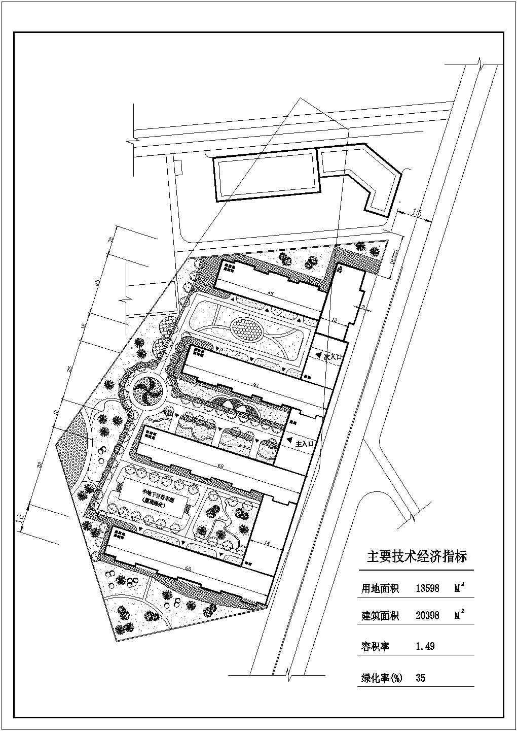 某园区小规划CAD详细设计节点平面图