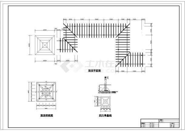 某木廊亭施工CAD全套设计详图-图二