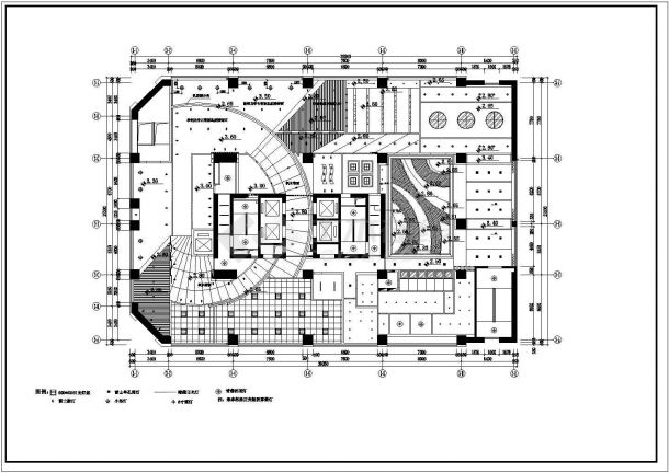 1070平方米公寓会所建筑设计施工cad图纸，共二张-图一