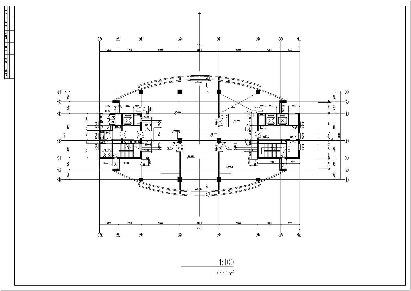 1.4万平米18层剪力墙结构办公楼建筑设计CAD图纸（不含地下室）