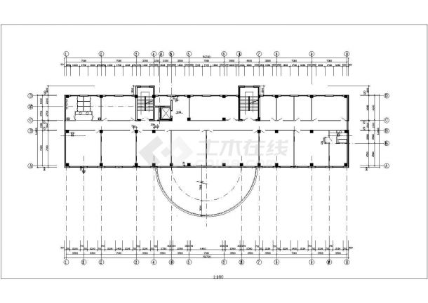 某工厂6270平米7层框架结构办公楼建筑设计CAD图纸（含地下1层）-图二