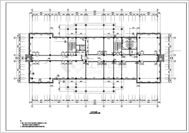 6350平米6层欧式风格框架结构办公楼建筑设计CAD图纸-图一