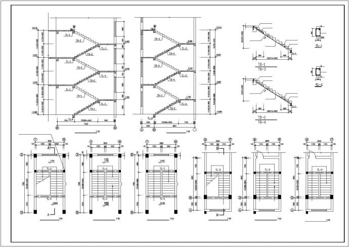 某工厂2000平米四层框架结构办公楼建筑结构设计CAD图纸（含水电图）_图1