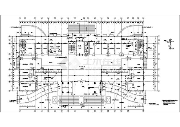 淮北市某市政单位1万平米10层框架结构办公楼建筑设计CAD图纸-图二