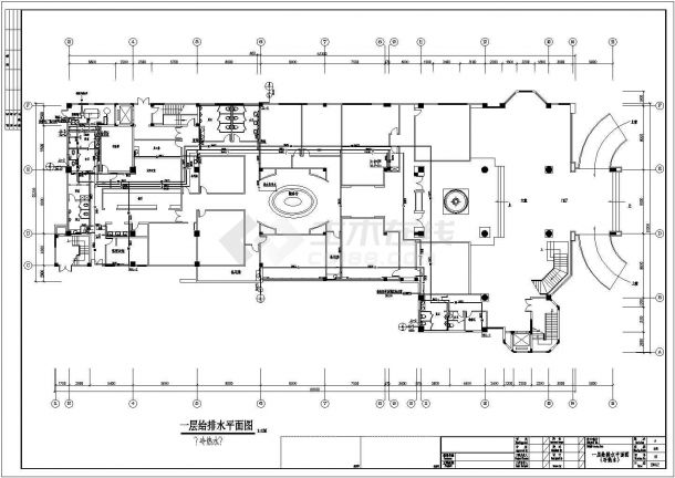 丹阳某四星级大酒店包间全套施工设计cad图(含室内热水系统图)-图二