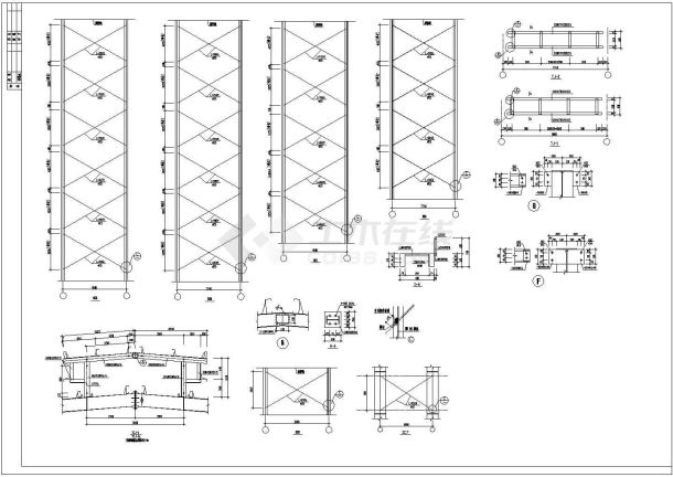 某新建电子厂厂房轻钢结构全套施工设计cad图-图一