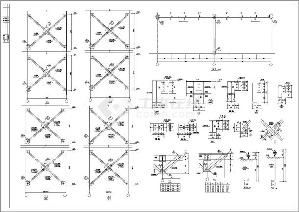 某新建电子厂厂房轻钢结构全套施工设计cad图-图二