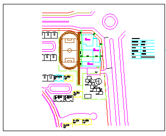 小学建筑设计施工CAD图(总图)_图1