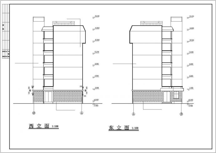 某标准型多层学生宿舍楼建筑设计CAD图纸_图1