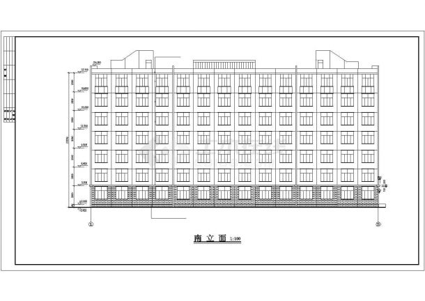 某标准型多层学生宿舍楼建筑设计CAD图纸-图二