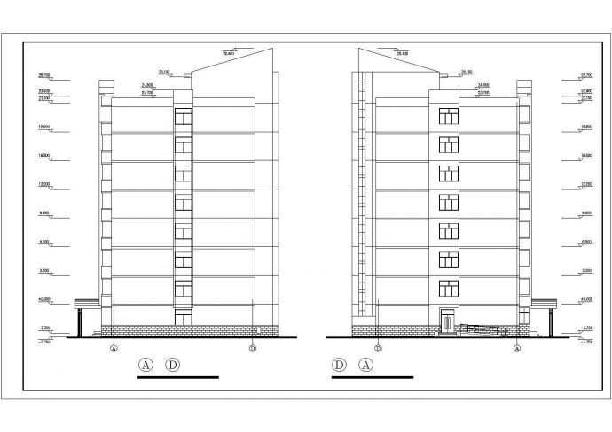 某大学生公寓楼建筑方案设计CAD图纸_图1