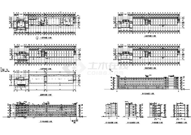 聊城市某市政单位5100平米四层框架结构办公楼建筑设计CAD图纸-图一