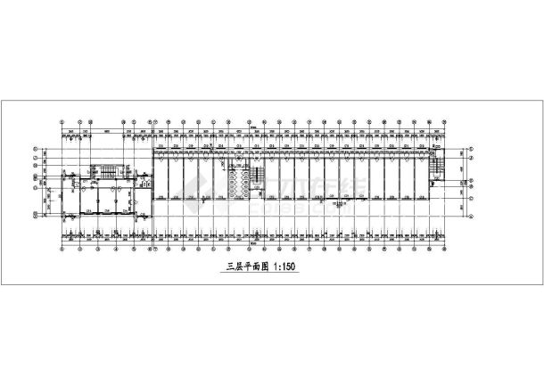 聊城市某市政单位5100平米四层框架结构办公楼建筑设计CAD图纸-图二