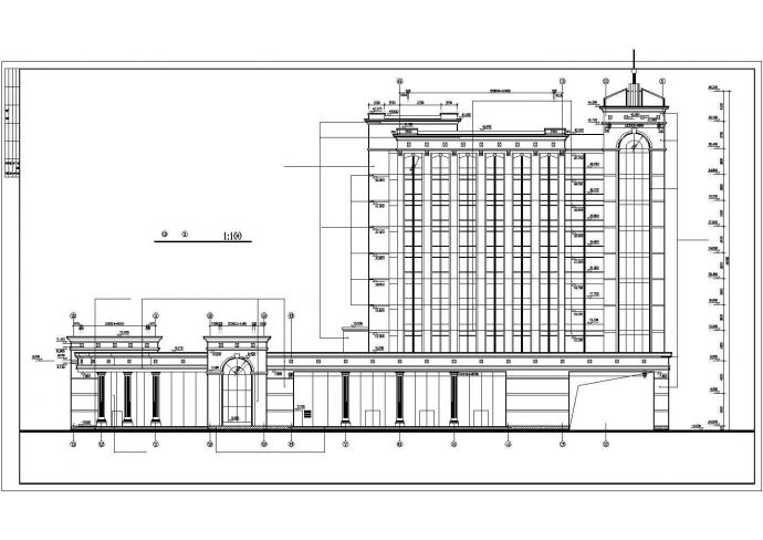 烟台市人民西路某11层框架结构办公楼全套建筑设计CAD图纸_图1
