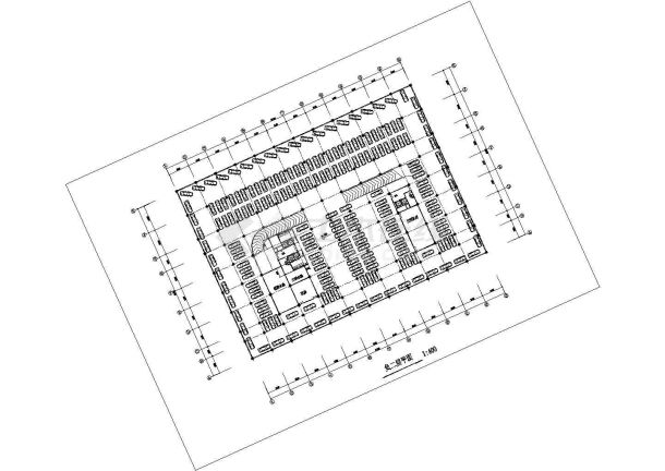 无锡市盛岸路某临街19层商场及高级写字综合楼建筑设计CAD图纸-图二