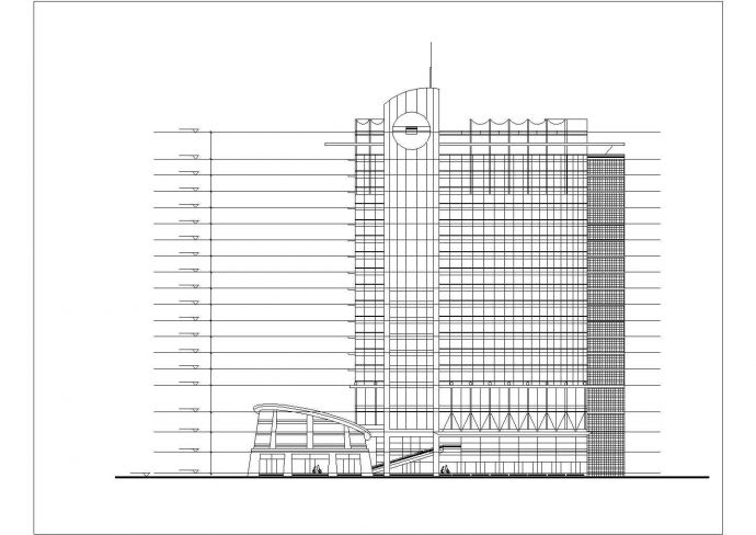 许昌市某科技园1.8万平米左右19层框架结构办公楼建筑设计CAD图纸_图1