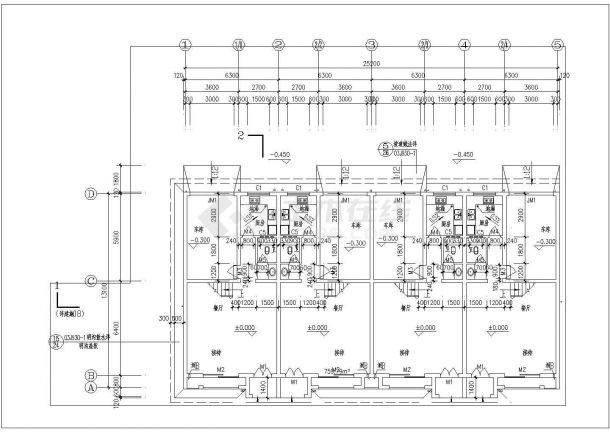 昆山市某现代化商业大厦760平米地下停车库施工设计CAD图纸-图一