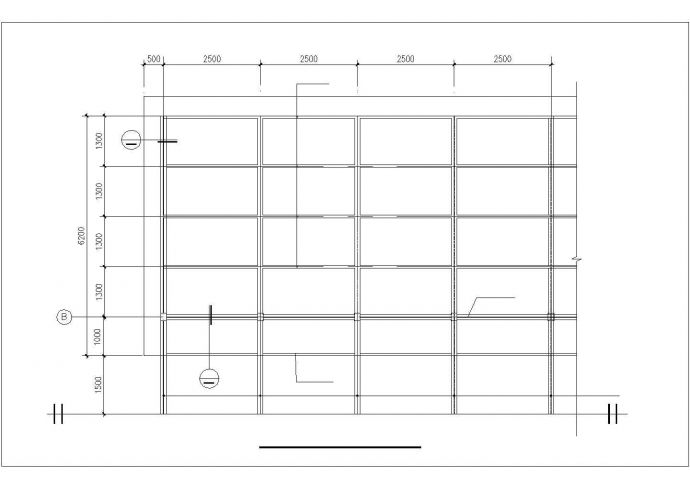 北京某市政单位内部双排停车场顶棚施工设计CAD图纸_图1