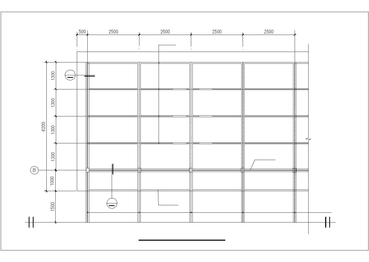 北京某市政单位内部双排停车场顶棚施工设计CAD图纸