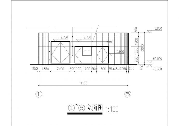 深圳某污水治理站50平米单层变电管理房建筑设计CAD图纸_图1