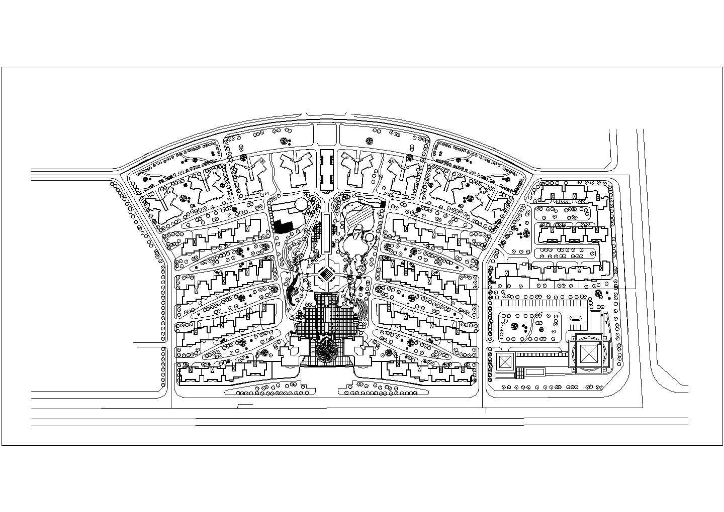 某中央花园规划CAD完整设计详细图纸