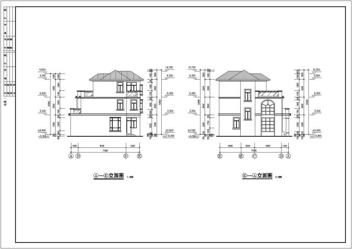 丽水市某现代化村镇3层框架结构独栋别墅全套建筑设计CAD图纸_图1