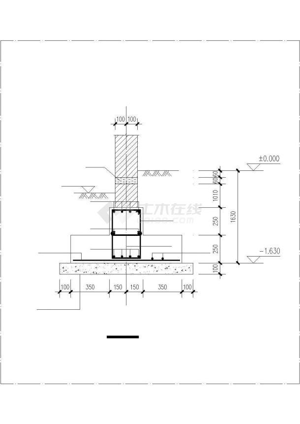 东莞市某变电站单层砖混结构管理用房结构设计CAD图纸-图一