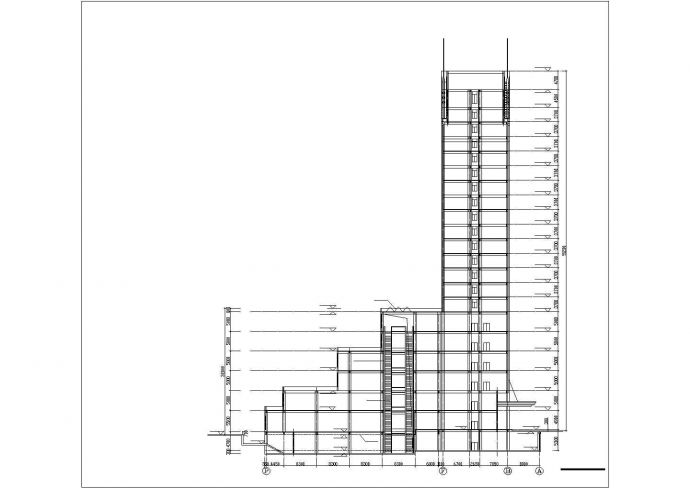 1.8万平米21层框架剪力墙结构商业综合楼平立面设计CAD图纸_图1